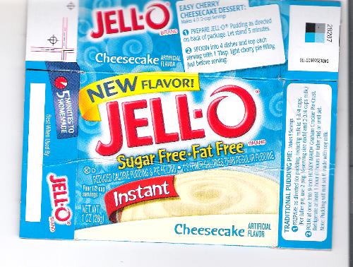 jello pudding - Package of jello pudding.