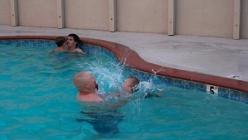 My boys enjoying swimming at the pool during our v - My boys enjoying swimming at the pool during our vacation to California