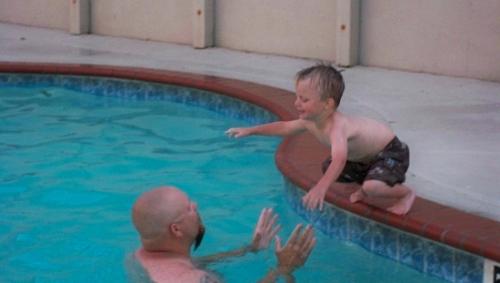 My boys enjoying swimming at the pool during our v - My boys enjoying swimming at the pool during our vacation to California
