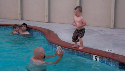 My boys enjoying swimming at the pool during our v - My boys enjoying swimming at the pool during our vacation to California