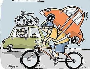 Car versus bicycle - Car is a vehicle used for long distance travel and bicycle for short distance travel.