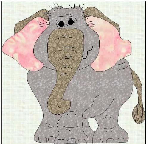 Elephant Applique Pattern - Elephant Applique Pattern at www.madcreekdesigns.etsy.com
