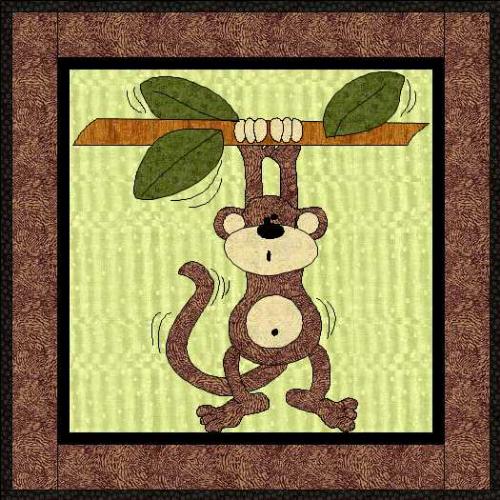Monty The Monkey - Monty The Monkey applique quilt pattern at www.madcreekdesigns.etsy.com