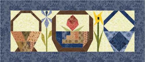 Basket Bloomer Foundation Paper Piece Quilt Patter - Basket Bloomer Foundation paper piece tablerunner quilt pattern at www.madcreekdesigns.etsy.com