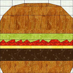 Cheeseburger Foundation Paper Piece Quilt Block Pa - Cheeseburger Foundation Paper Piece Quilt Block Pattern at www.madcreekdesigns.etsy.com