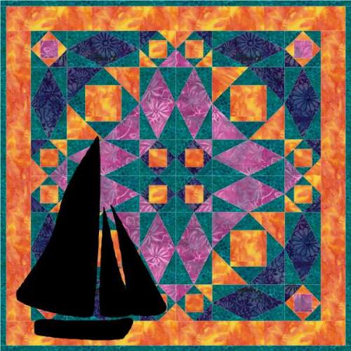 Lost At Sea Paper Piece Quilt Pattern - Lost At Sea paper piece quilt pattern at www.madcreekdesigns.etsy.com