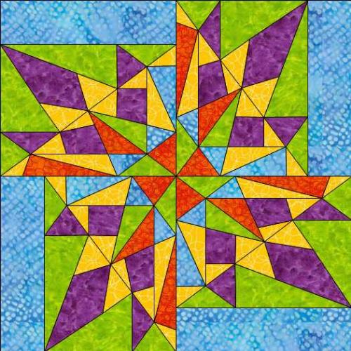 Mardi Gras Star Paper Piece Quilt Pattern - Mardi Gras Star paper piece quilt pattern at www.madcreekdesigns.etsy.com