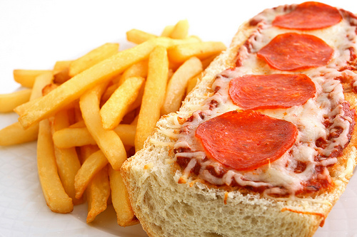 french fries with pizza - french fries with pizza taste awesome and can form a lip-smacking meal