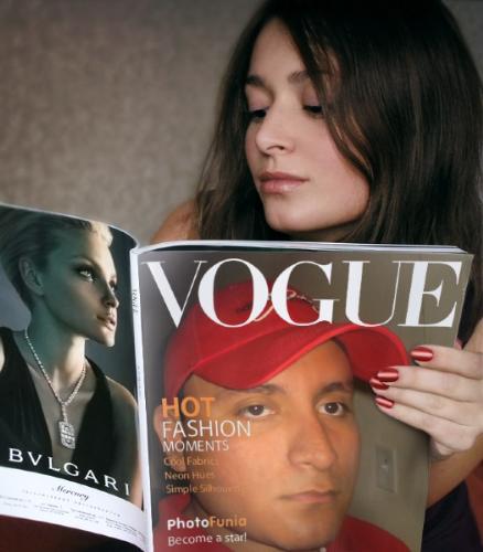 me on Vogue - this is a picture of my picture on Vogue, hehe it is very funny.