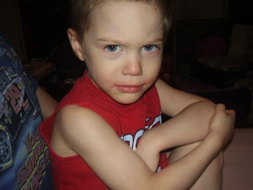 My youngest showing you his MAD FACE! - This is my youngest son showing you his MADD FACE!