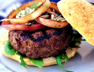 Buffalo Burger - Picture of a burger made from different kind of beef.