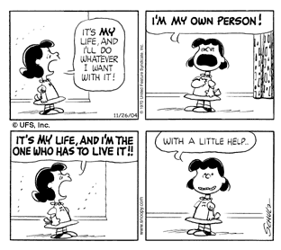 we can use a little help - peanuts comic