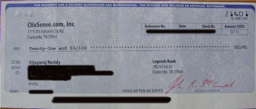 Clixsense PTC cheque - This is my 2nd cheque from clixsense