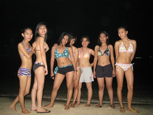 me and friends at the beach - during our gathering at one of my friend&#039;s birthday at Blue Jazz Resort, Samal