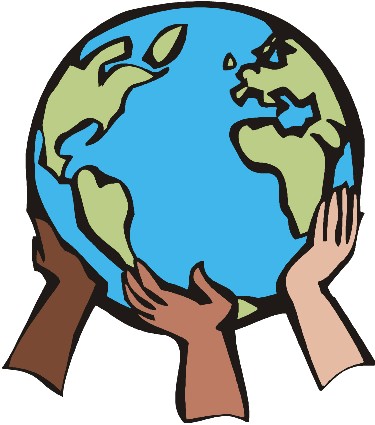 holding up the earth - hands of many races holding up the earth