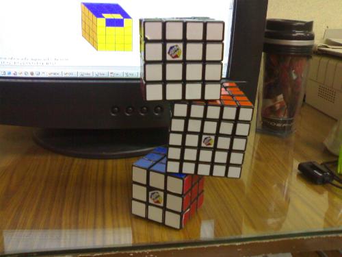 My Cubes - This my Rubik's cubes, a 3x3x3, 4x4x4 and 5x5x5
