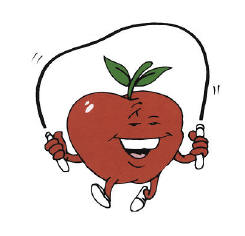 skipping apple - cartoon of an apple skipping rope