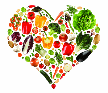 Hearty Food - An array of foods arranged in the shape of a heart