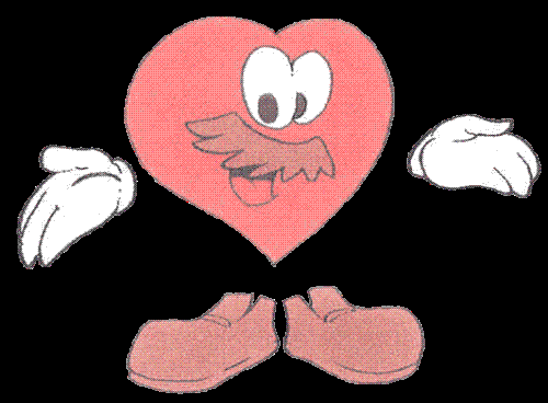 Professor Heart - Cartoon of a heart made to look like a person