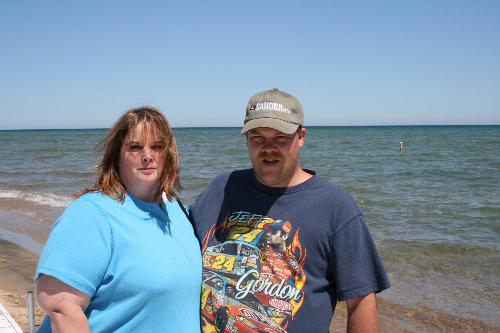 me & John - John & I at Lake Huron in Tawas, Michigan summer 2009.