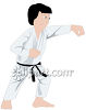 Man/boy doing karate - Use only in self defence.