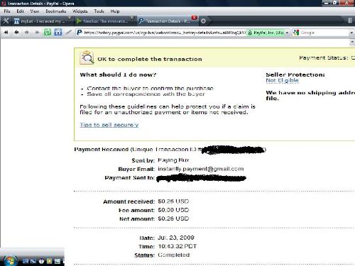 Payment proof of my first payment - This is the first payment I received from this site after being a member for only about 2 weeks.