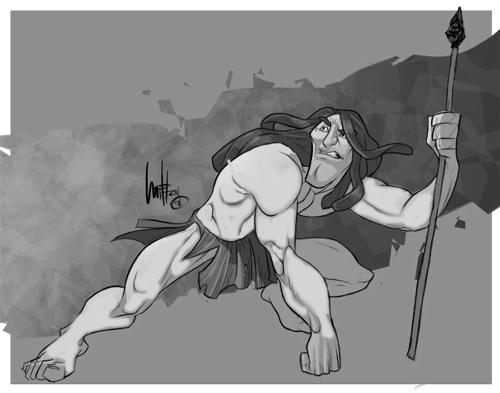 TArzan - ugly tarzan in black and white for coloring  i colored it in photoshop once