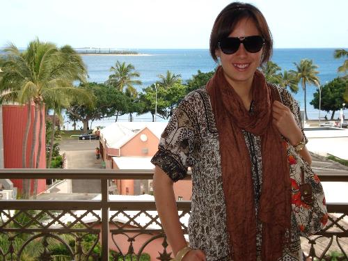 Noumea - Me standing on the hotel balcony in New Caledonia. A small French island in the South Pacific.