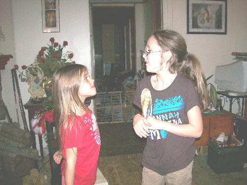 friends - Brittney and Shianne They are getting along well. Playing house is their favorite game.