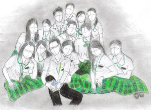 my drawing - of my friends at my university