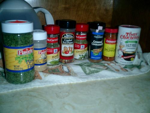 spices - A picture from my just beginning to stock up on spices shelf!