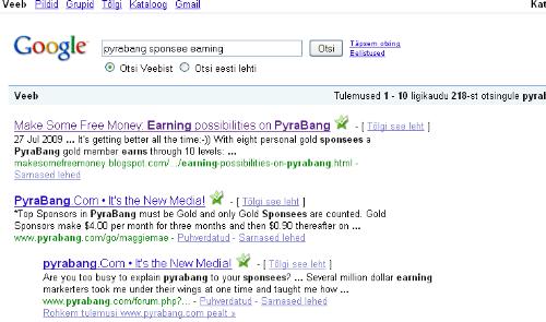 Not-existing blog post on the first page of Google - Screenshot of Google search results. Google lists a deleted blog post. The actual blog post is not listed at all, because the blog where it is published, has no page rank.