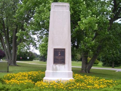 Memorial Monument to Ella W. Sharp - This monument stands just inside the main entrance to Ella W. Sharp Park in Jackson, Michigan. The plaque includes the words, 'ITS BEAUTY A FITTING MEMORIAL TO A USEFUL LIFE'