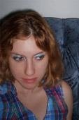 blue eyeshadow - Just me with short hair