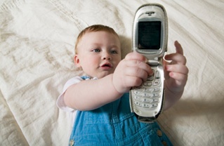baby handling the phone! - smash the cell phone...lol