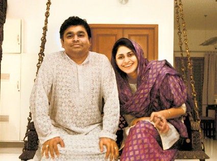 a r rahman and saira banu - a r rahman with his wife saira banu