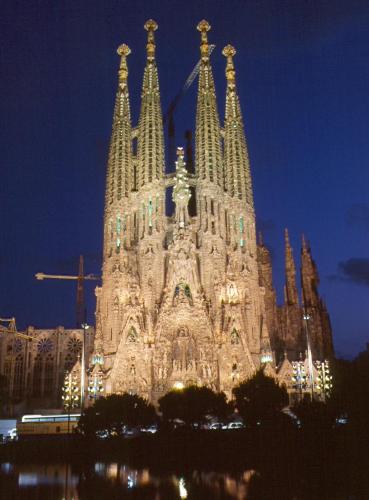 Sagrada Familia - Gaudi's Sagrada Familia. Gaudi was hit by a tram and later died in a hospital during the construction of this impressive building. Work continues to this day.