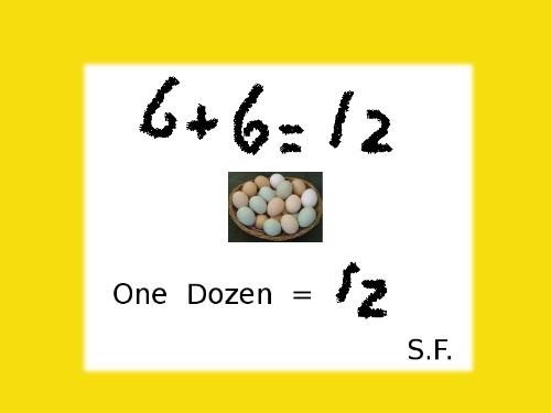 The Dozen - It is very much six plus six equals twelve, one dozen equals twelve equation.
