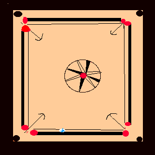 carrom board - playing carroms