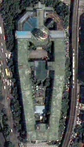 Manila City Hall From Air - This photo was an snapshots of the top view of the manila cathedral in the Philippines, seems like very spooky to me.