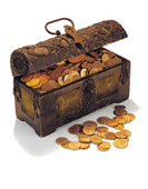 treasure chest - Picture of a treasure chest full of gold. Earn cash like this.