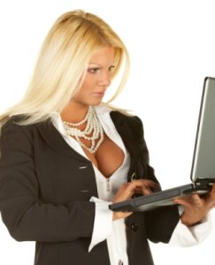 business woman - Businesswoman using a laptop.