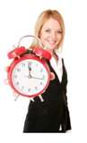 Businesswoman Clock - Businesswoman holding a clock