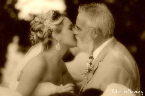 Kissing Dad - Carrie kissing her Father, Ken.