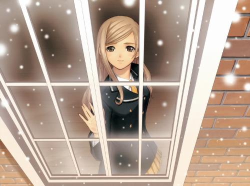 anime girl - anime girl looking at snow from the window