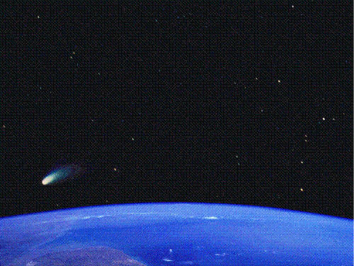 comet - A comet flying arround in space