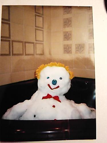 snowman  - This is the snowman I built in the bath