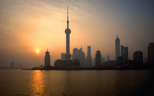 great shanghai in china - this is the sunrise in shanghai.good morning shanghai