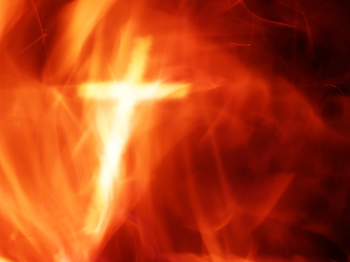 burning cross - This is one of my favorite symbol in Christianity, the cross. It is burning as you can see