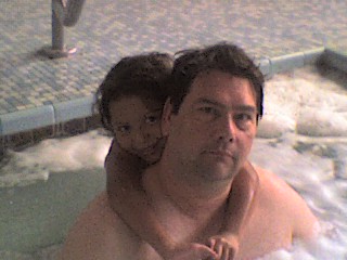 Sareena and Stephen - This is what my 5 year old likes to do all the time go swimming and hang out in hot tub